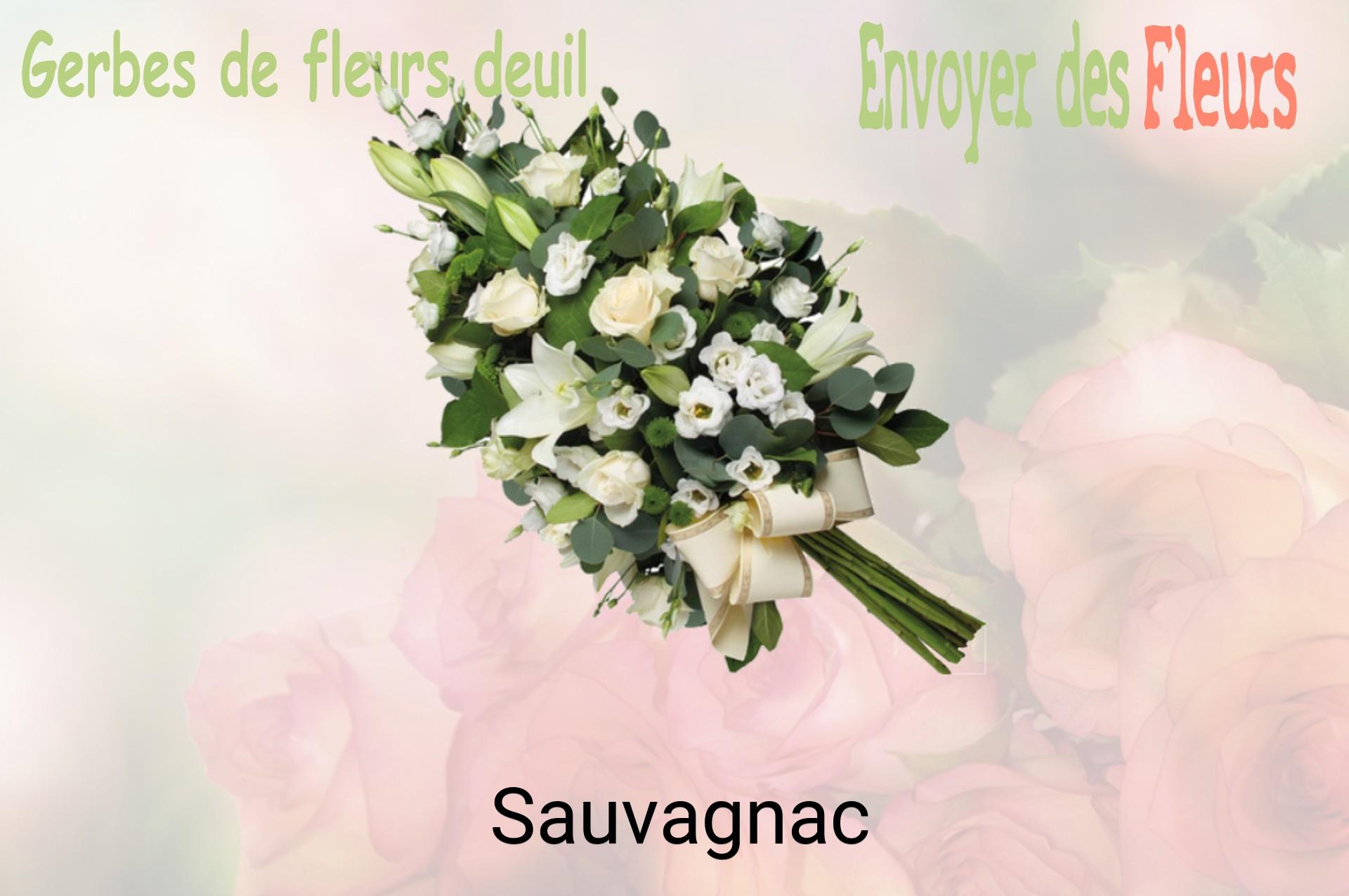 Gerbe de fleurs de deuil livrée à Sauvagnac